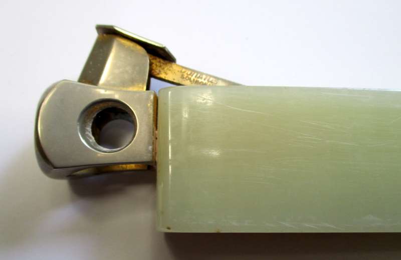 Vintage Cigar Cutter - Made in Solingen, Germany by Vonatus - Marble handle