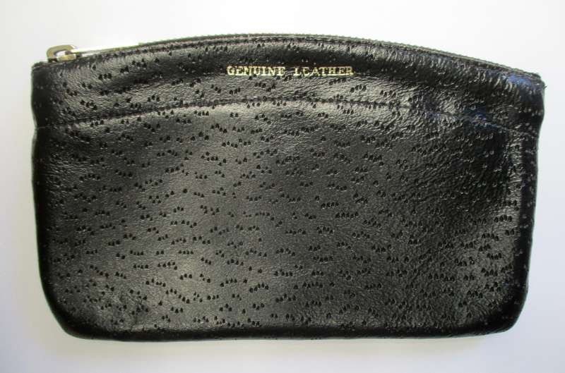 Vintage Black Leather Wallet - YKK zip