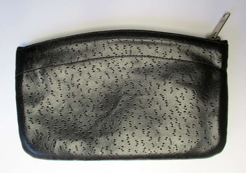 Vintage Black Leather Wallet - YKK zip