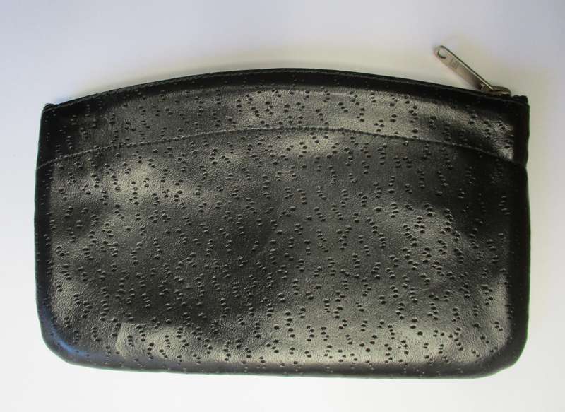 Vintage Black Leather Wallet - YKK zip