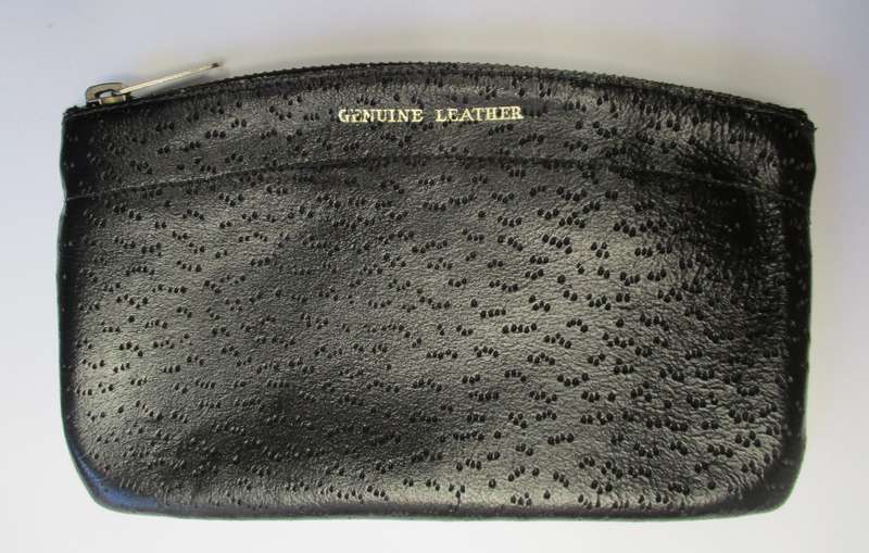 Vintage Black Leather Wallet - YKK zip