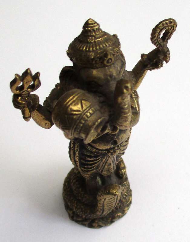 Small brass Ganesha Statue / Shrine Deity