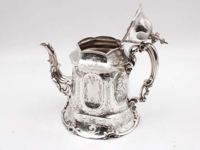 Unusual Victorian Hallmarked Silver Teapot
