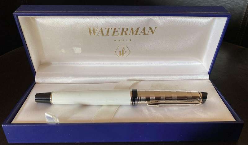 Waterman Expert 3 Deluxe White Chrome Trim Fountain Pen