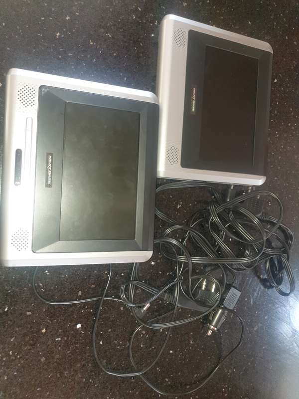 Next Base Car dual screen, headrest DVD player in carry case