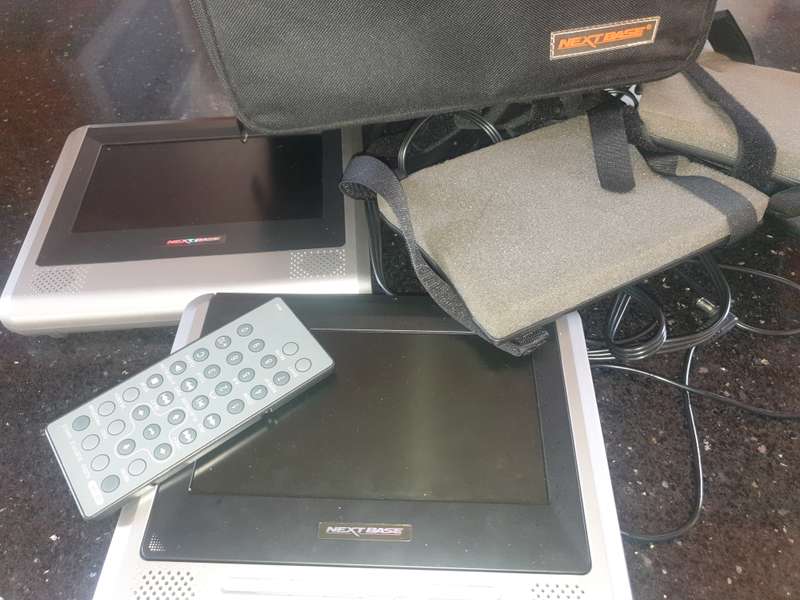 Next Base Car dual screen, headrest DVD player in carry case
