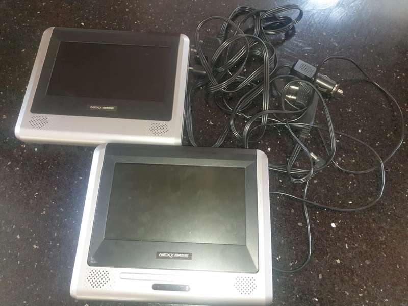 Next Base Car dual screen, headrest DVD player in carry case