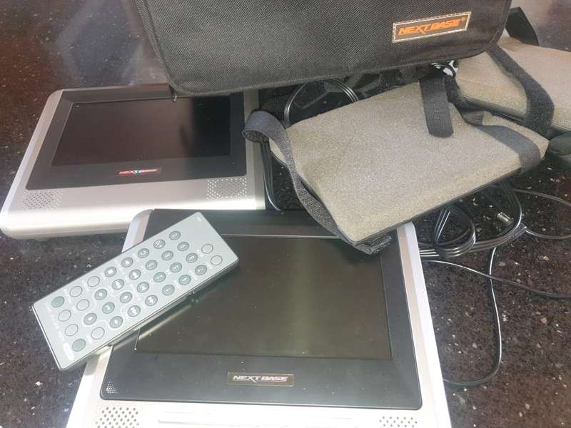 Next Base Car dual screen, headrest DVD player in carry case