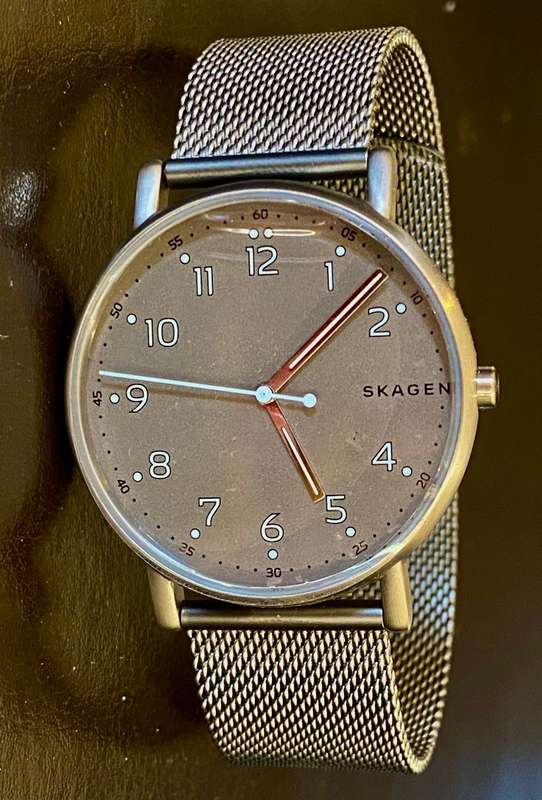 Skagen round grey titanium signature slim watch- SKW6354 with box and booklet