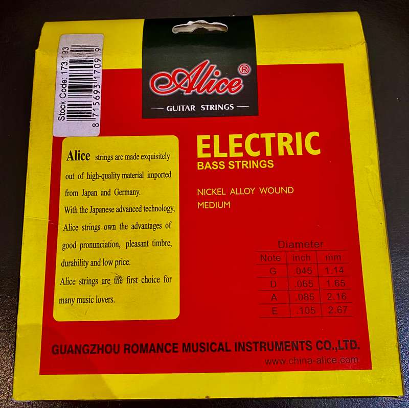 Alice Electric Bass nickel wind 4 string set for bass guitar