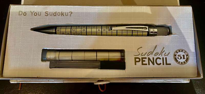 Suduko Retro 51 Tornado pen in box with 6 erasers