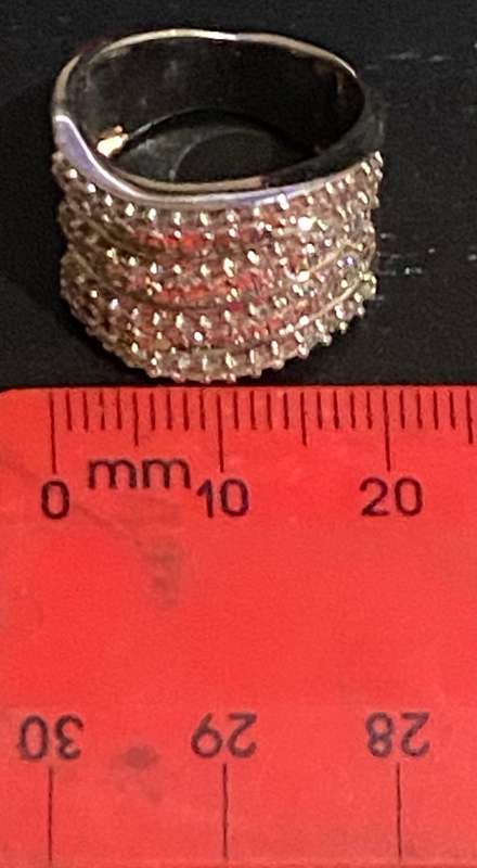 Broad wave channel set 18ct White gold and Diamond Ring