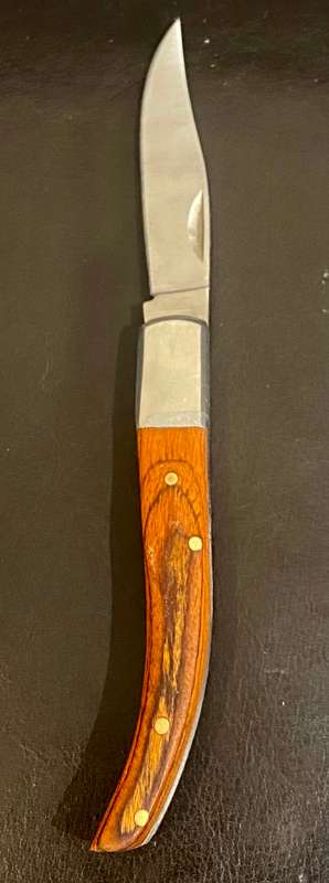 pocket knife folding with wood handle slim style