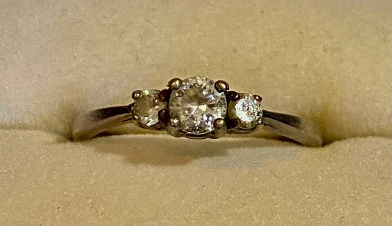 Sterling Silver Triology Ring with Cubic Zirconium's