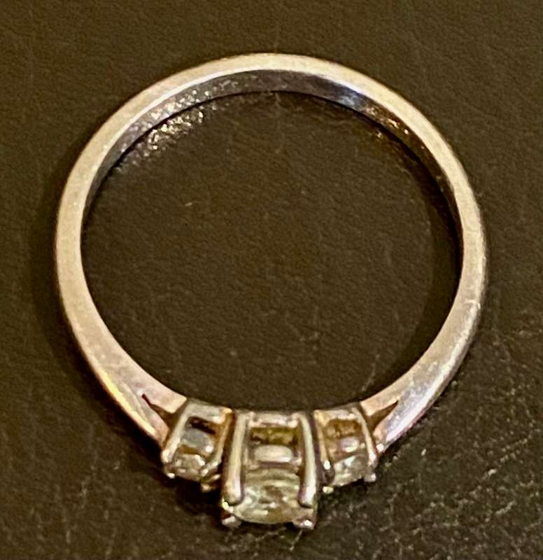 Sterling Silver Triology Ring with Cubic Zirconium's