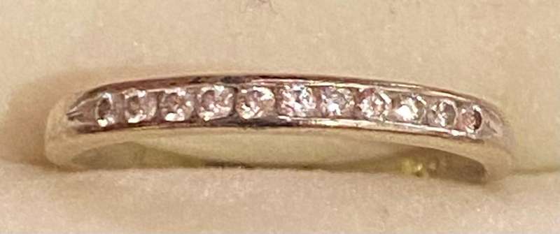 11 Real diamond set in 9ct white gold eternity ring