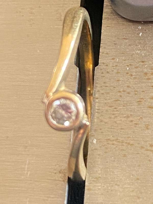 9ct yellow gold vintage solitaire 0.10 carat diamond ring made in Birmingham, GCJ