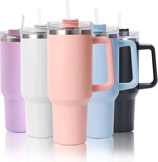 1.2L Stainless Steel Vacuum Tumbler with Straw for hot/cold drinks