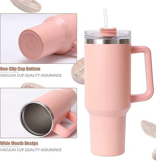 1.2L Stainless Steel Vacuum Tumbler with Straw for hot/cold drinks