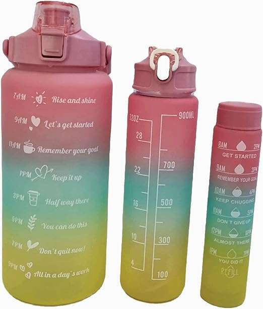 3-Piece Motivational Water Bottles