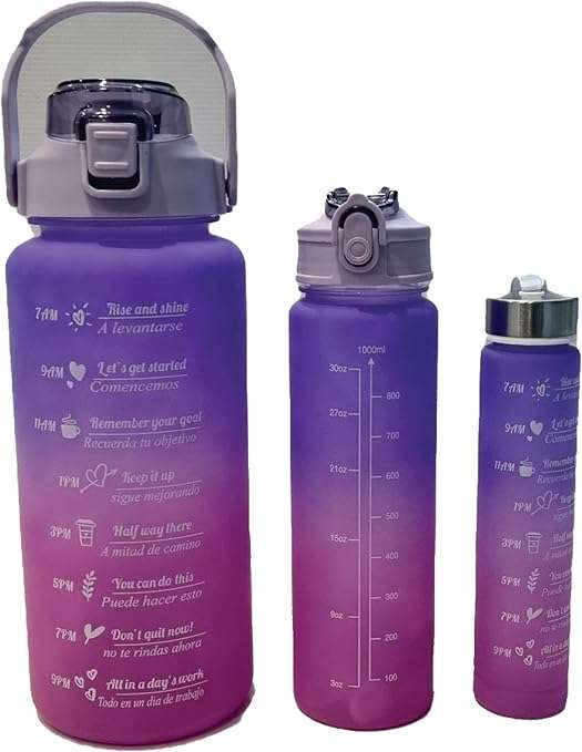 3-Piece Motivational Water Bottles