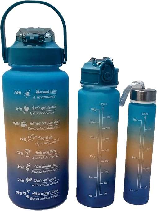3-Piece Motivational Water Bottles