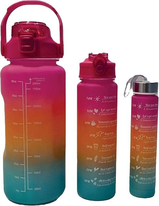 3-Piece Motivational Water Bottles