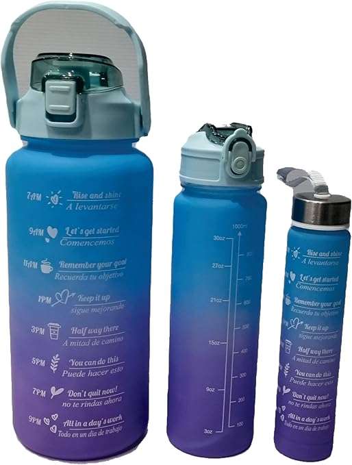 3-Piece Motivational Water Bottles