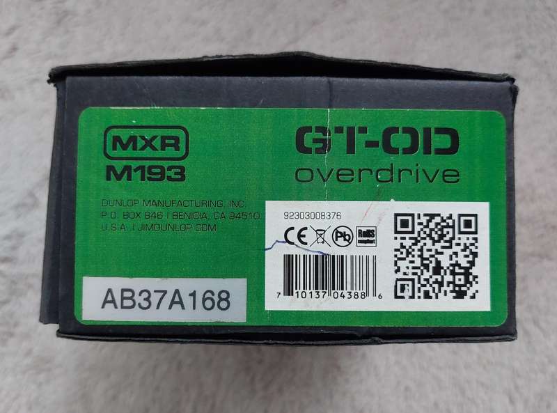 MXR GT-OD Overdrive Guitar Pedal in box