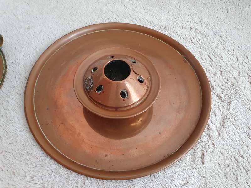 Vintage Copper Fondue Pot with Stand and Burner