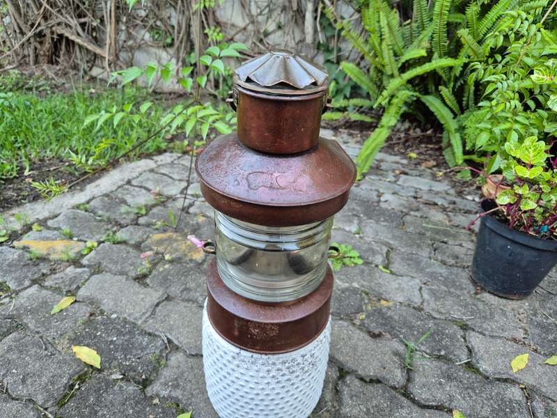 Large Size Vintage Antique Copper Ships Lantern