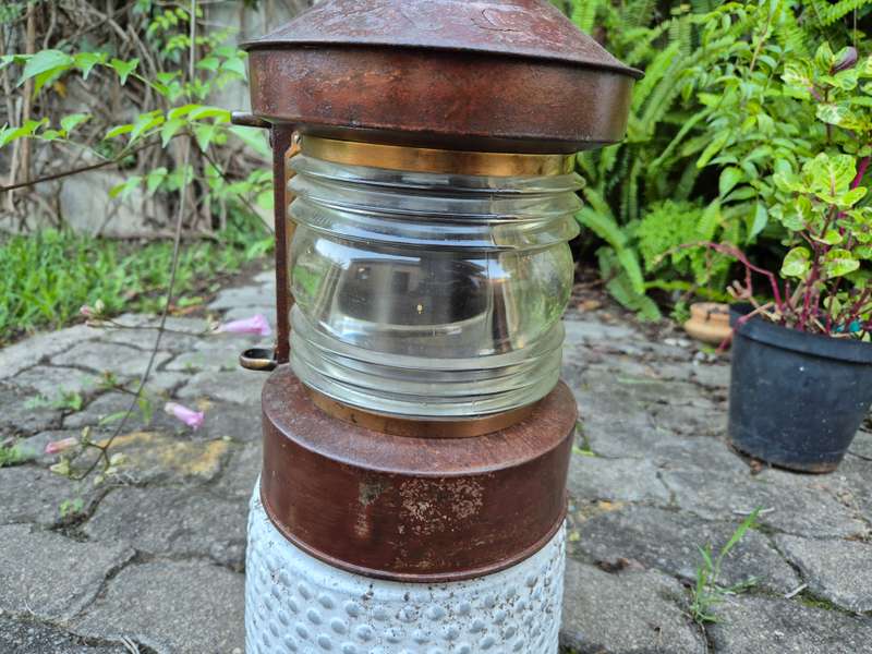 Large Size Vintage Antique Copper Ships Lantern