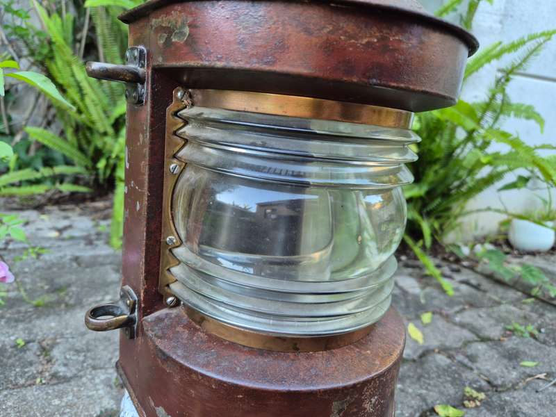 Large Size Vintage Antique Copper Ships Lantern