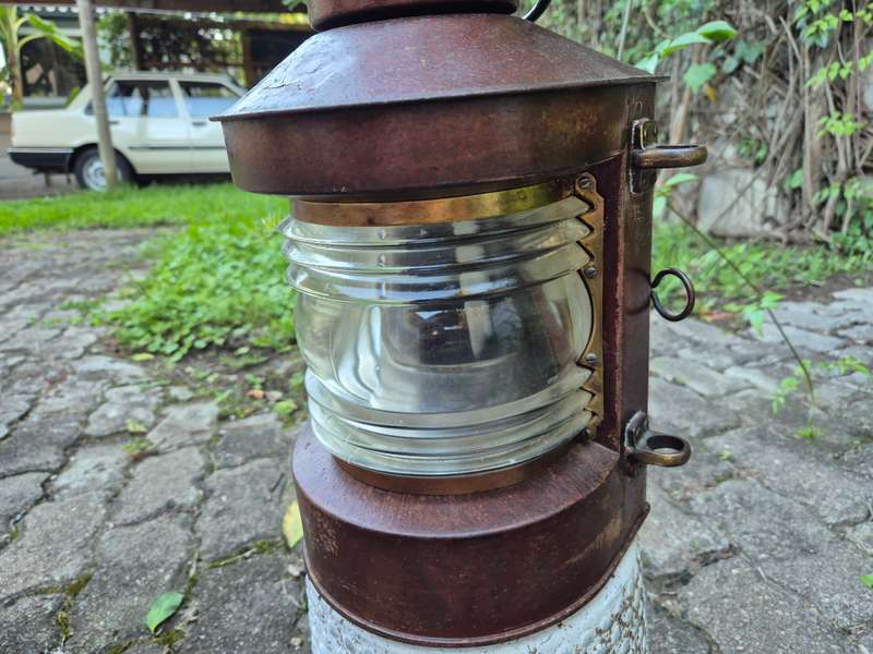 Large Size Vintage Antique Copper Ships Lantern