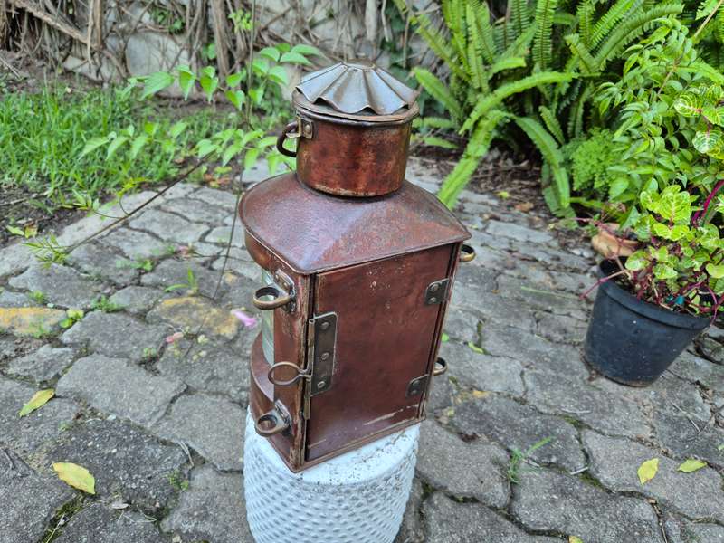 Large Size Vintage Antique Copper Ships Lantern