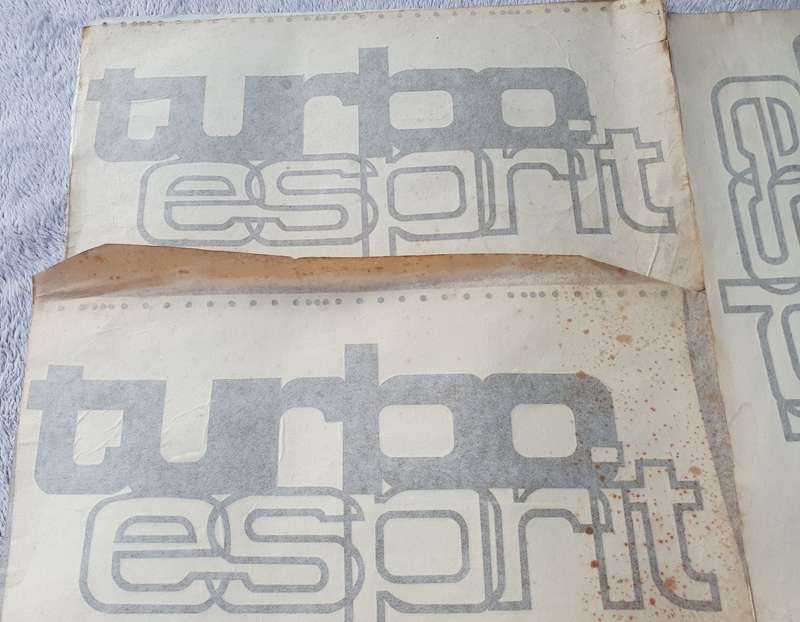 Vintage Lotus Esprit Turbo Decal Set - Original