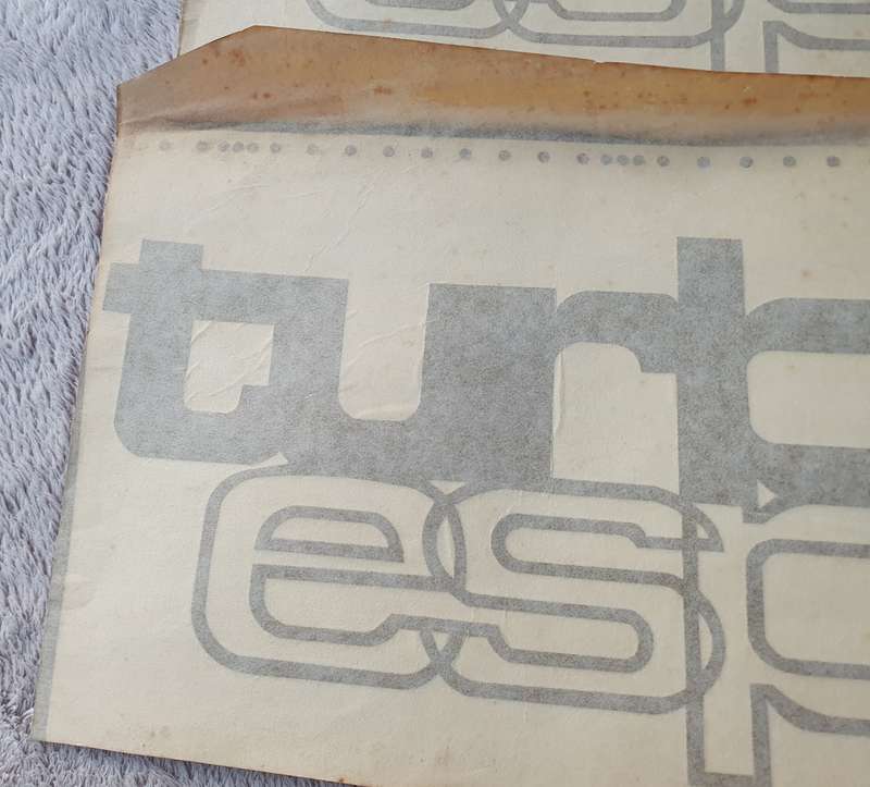 Vintage Lotus Esprit Turbo Decal Set - Original