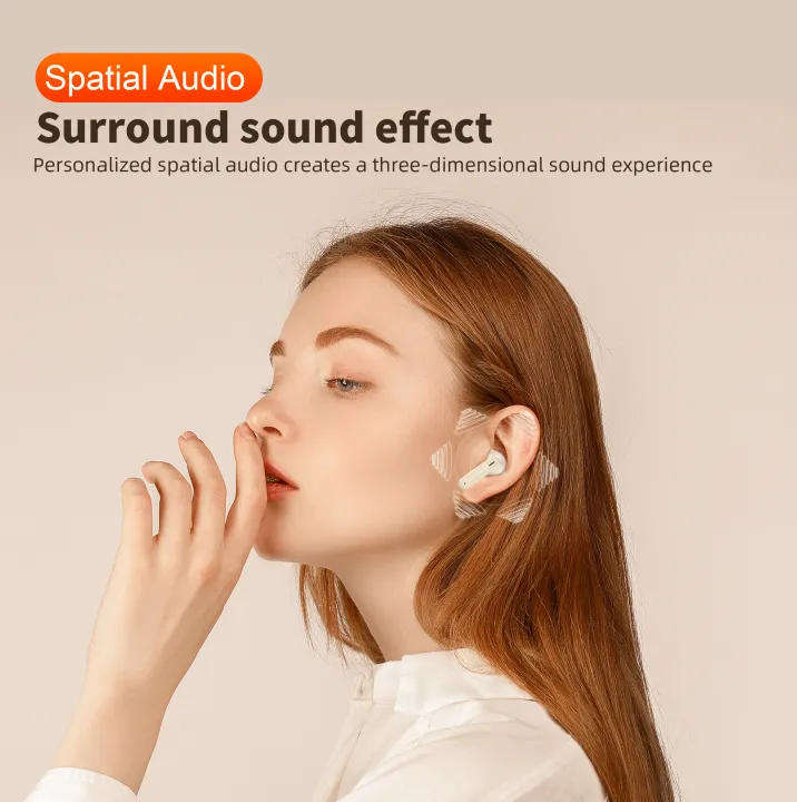 QERE E38 TWS Wireless Earbuds, White & Black, In-Ear Design with Charging Case (Black)