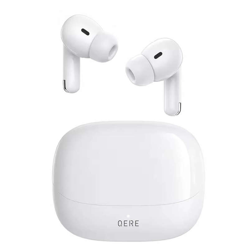 QERE E38 TWS Wireless Earbuds, White & Black, In-Ear Design with Charging Case (Black)