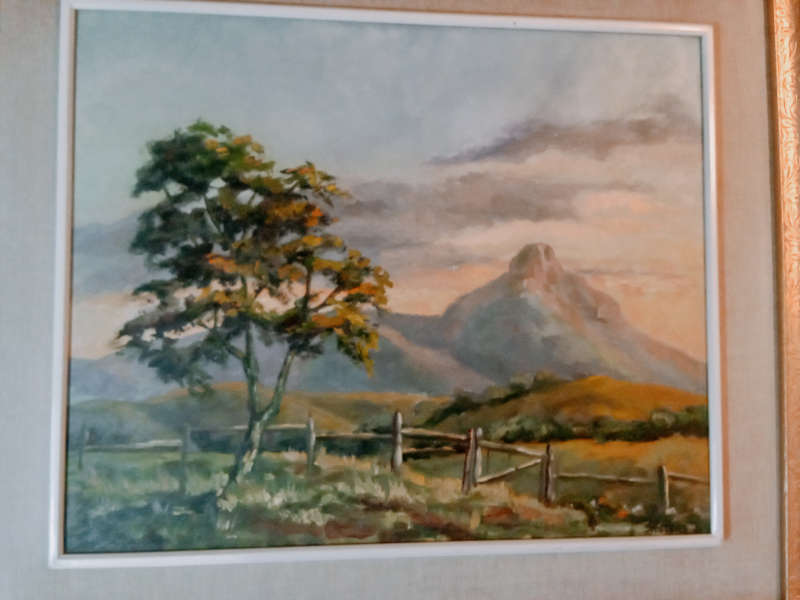 1971 Oil on Board original Landscape painting by Artist S. Weter .