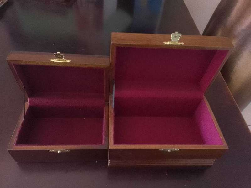 2 x Beautiful Vintage Wooden Jewelry boxes in great condition