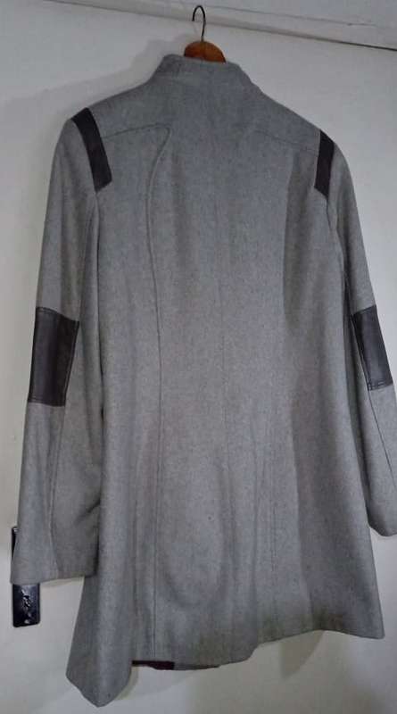 Calvin Klein Grey Wool Blend Pea Jacket Coat Size XL