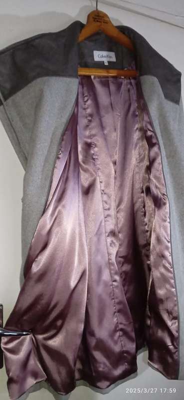 Calvin Klein Grey Wool Blend Pea Jacket Coat Size XL