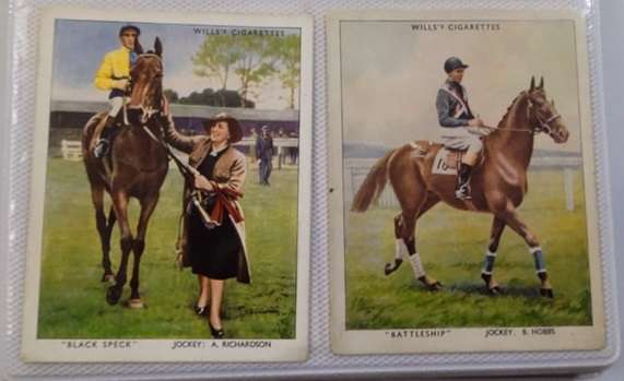 Wills Cigarette Cards: Racehorses and Jockeys 1938 Full set of 40 cards
