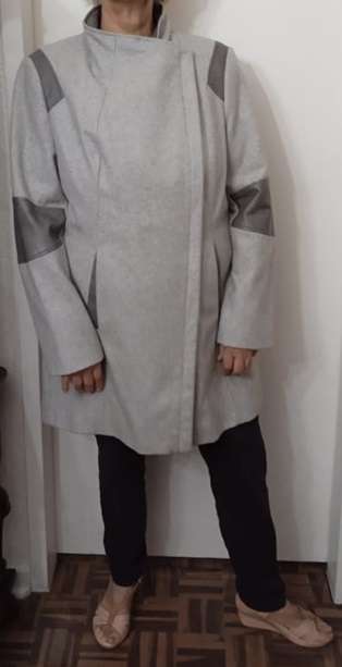 Calvin Klein Grey Wool Blend Pea Jacket Coat Size XL