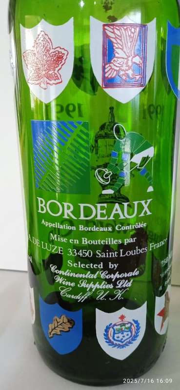 1991 Rugby World Cup Bordeaux Wine Bottles