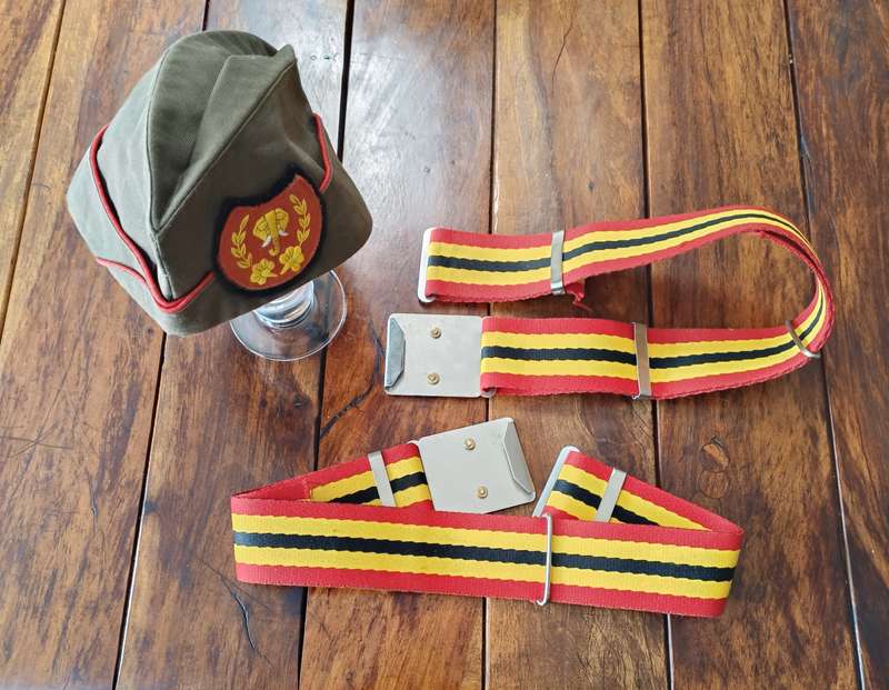 SADF - VENDA MILITARY - SIDE CAP AND STABLE BELTS - ULTRA SCARCE
