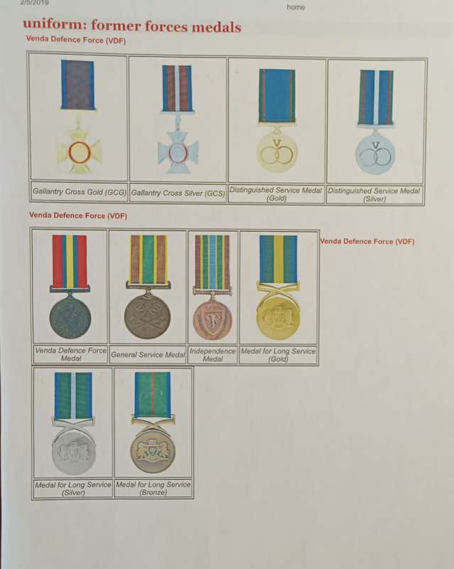 SADF - VENDA DEFENCE FORCE - GALLANTRY CROSS GOLD (GCG) - FULL SIZE (SALE)