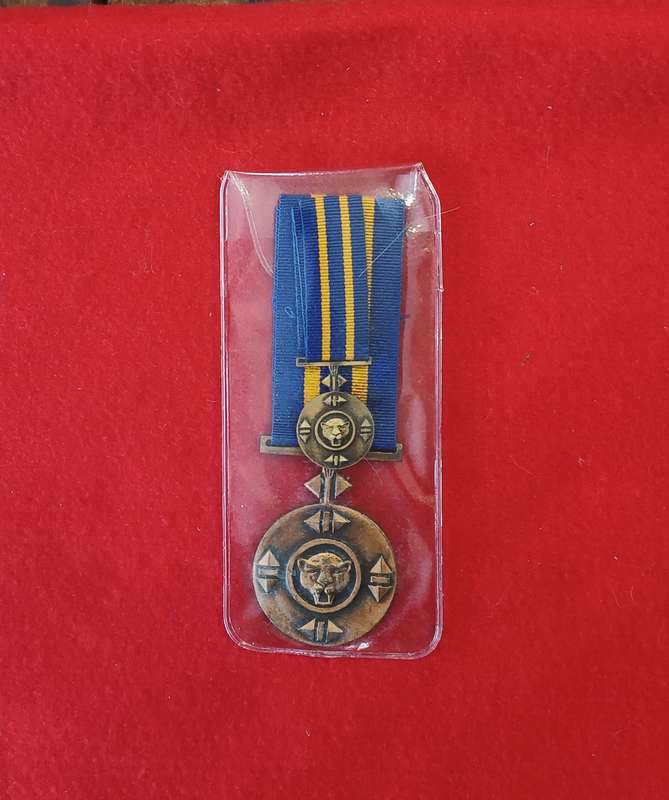 SADF - BOPHUTHATSWANA MILITARY - DEFENCE FORCE COMMENDATION MEDAL - FULL SIZE + MINIATURE