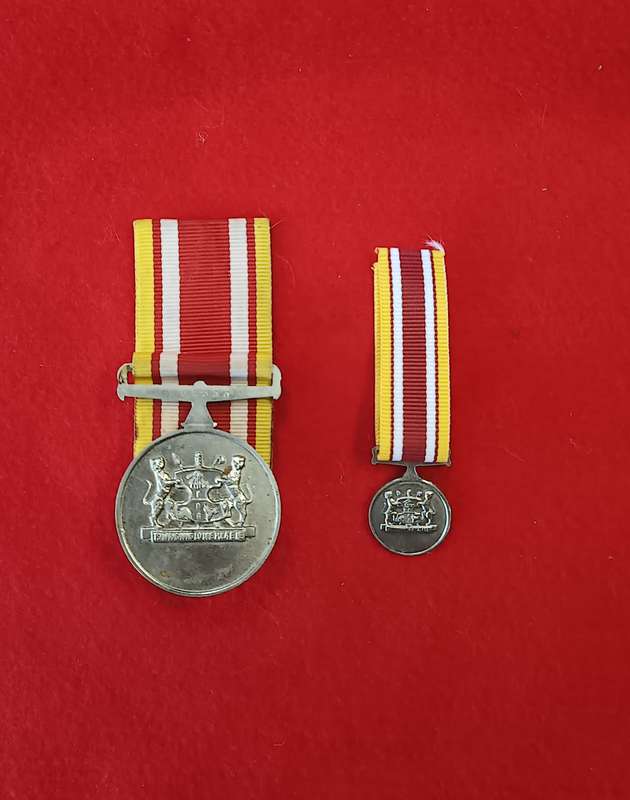 SADF - BOPHUTHATSWANA MILITARY - GSM MEDAL - FULL SIZE + MINIATURE